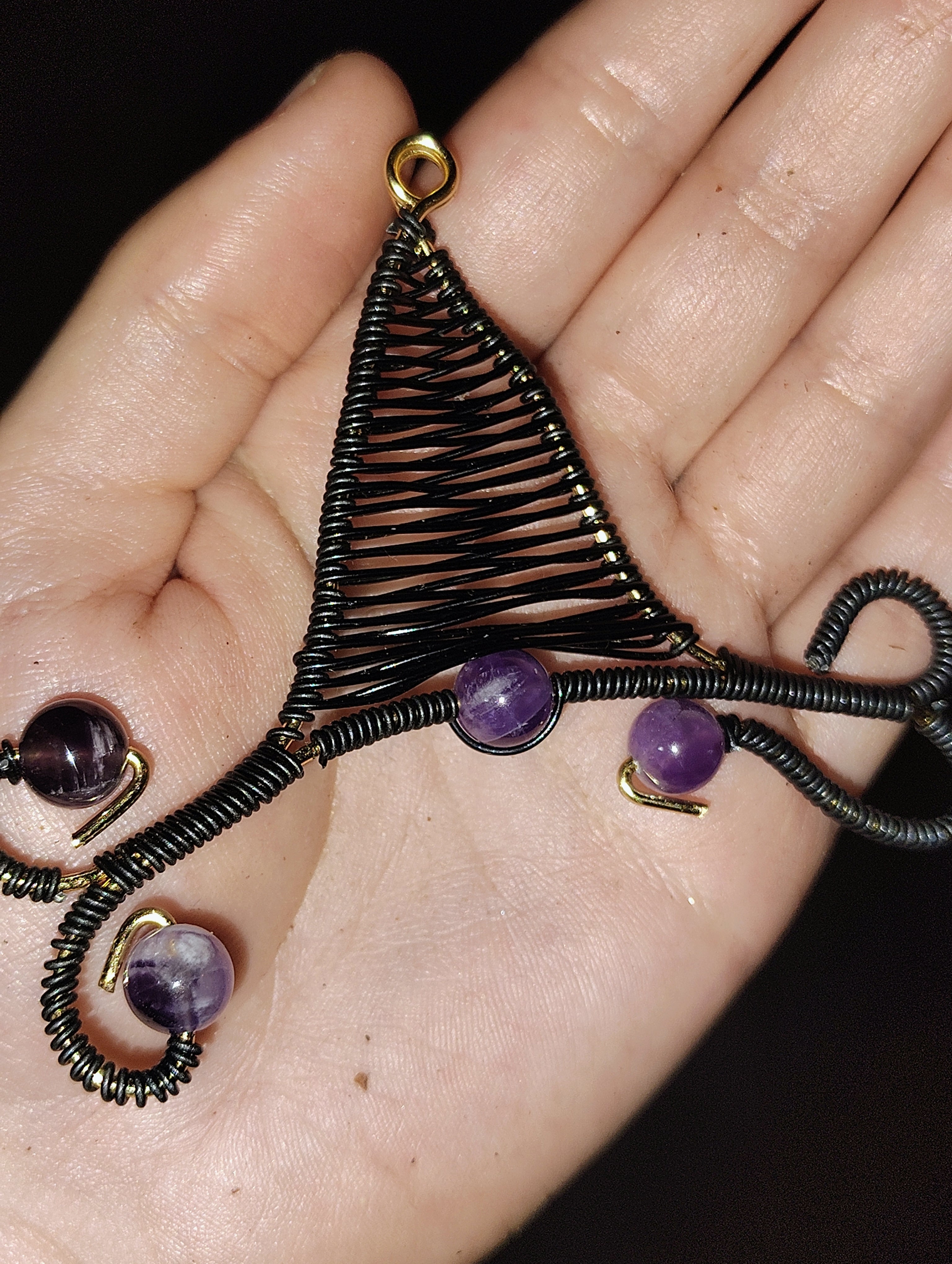 Wire Wrapped Witch Hat Pendant